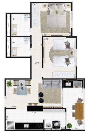 Imagem Apartamento com 2 Quartos à Venda, 68 m² em Jardim Praia Grande - Mongagu�