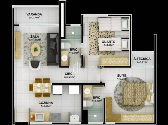 Imagem Apartamento com 2 Quartos à Venda, 56 m² em Uruguai - Teresina Imagem Apartamento com 2 Quartos à Venda, 56 m² em Uruguai - Teresina