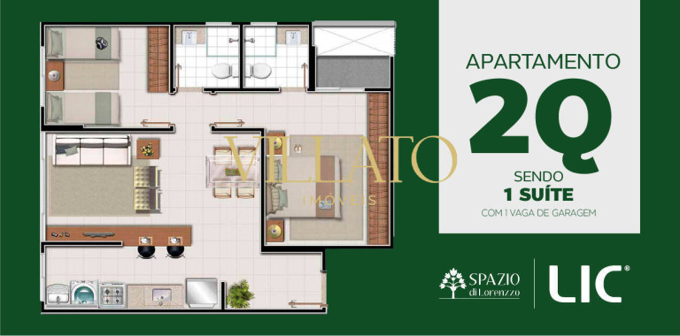 Imagem Apartamento com 2 Quartos à Venda, 56 m² em Vila Rosa - Goiânia