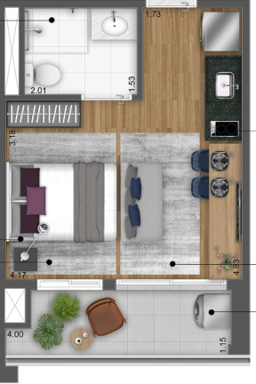 Imagem Apartamento com 1 Quarto à Venda, 45 m² em Mirandópolis - São Paulo