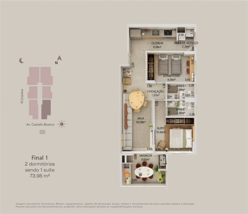 Imagem Apartamento com 2 Quartos à Venda, 74 m² em Real - Praia Grande