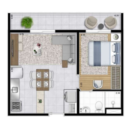 Foto do imóvel Apartamento com 1 Quarto à Venda, 29 m² em Mooca - São Paulo