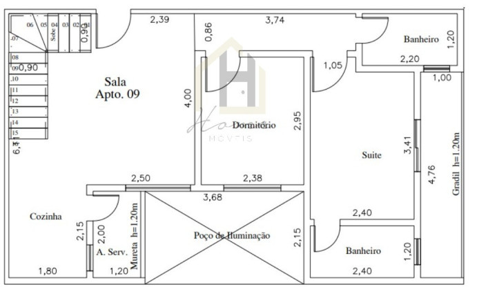 Imagem Cobertura com 2 Quartos à Venda, 121 m² em Vila Assunção - Santo André