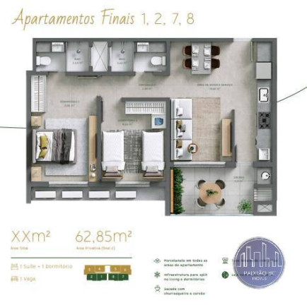 Imagem Apartamento com 2 Quartos à Venda, 58 m² em São Vicente - Itajaí