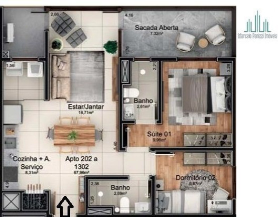 Imagem Apartamento com 2 Quartos à Venda, 67 m² em Santa Rita - Bento Gonçalves Imagem Apartamento com 2 Quartos à Venda, 67 m² em Santa Rita - Bento Gonçalves