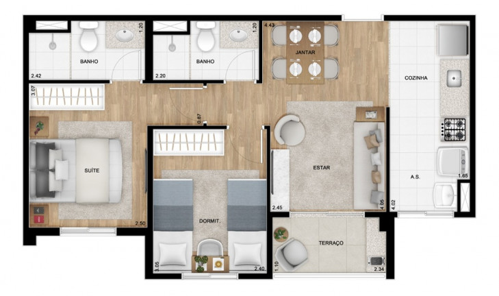 Imagem Apartamento com 2 Quartos à Venda, 49 m² em Jardim Sao Paulo - São Paulo
