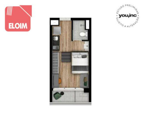 Imagem Studio com 1 Quarto à Venda, 23 m² em Higienópolis - São Paulo Imagem Studio com 1 Quarto à Venda, 23 m² em Higienópolis - São Paulo