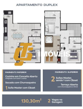 Imagem Apartamento com 2 Quartos à Venda, 70 m² em Tabuleiro - Camboriú