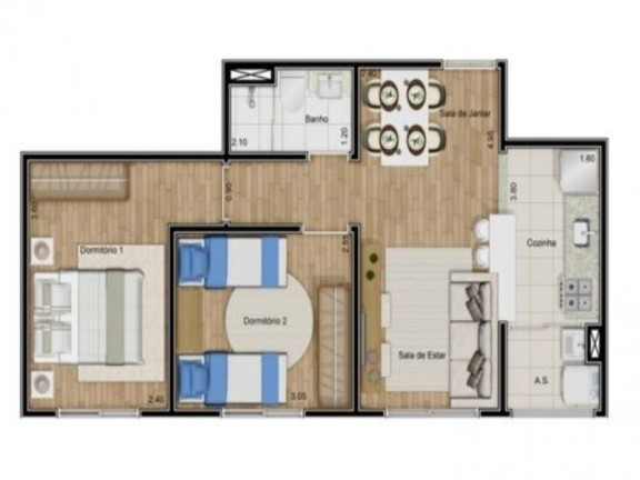 Imagem Imóvel com 2 Quartos à Venda, 46 m² em Cangaíba - Sao Paulo