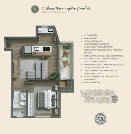 Apartamento com 1 Quarto à Venda, 59 m² em Centro - Nova Petrópolis