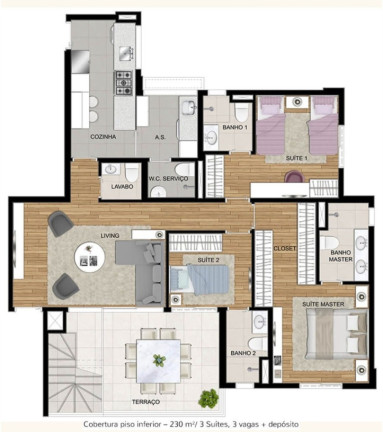 Imagem Cobertura com 3 Quartos à Venda, 229 m² em Alto De Pinheiros - São Paulo Imagem Cobertura com 3 Quartos à Venda, 229 m² em Alto De Pinheiros - São Paulo