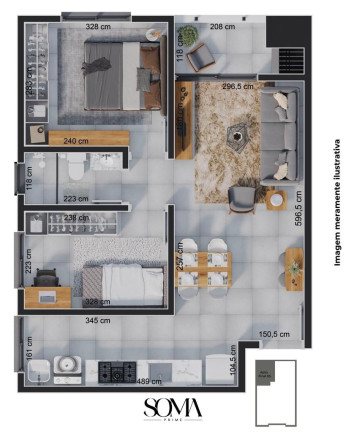Apartamento com 2 Quartos à Venda, 25 m² em Florestal - Lajeado