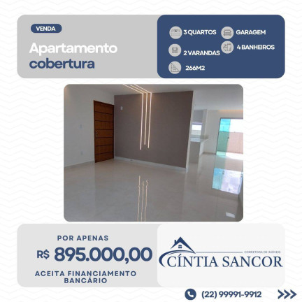 Cobertura com 3 Quartos à Venda, 266 m² em Campos Dos Goytacazes