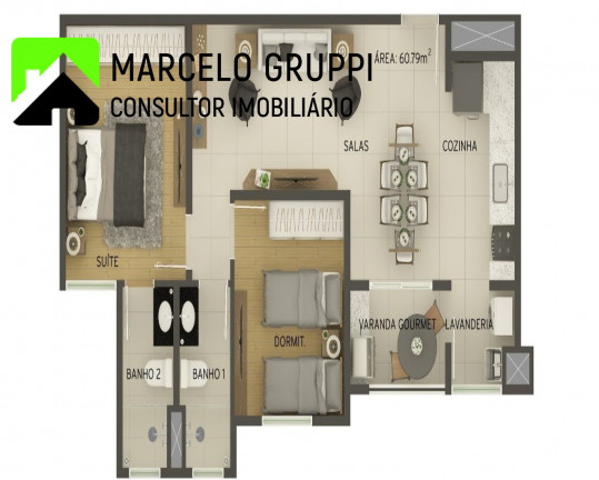 Imagem Apartamento com 3 Quartos à Venda, 79 m² em Cidade Nova I - Indaiatuba