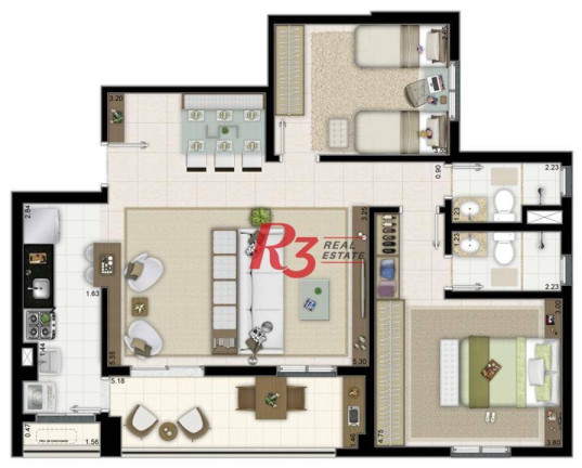 Imagem Apartamento com 3 Quartos à Venda ou Locação, 84 m² em Marapé - Santos Imagem Apartamento com 3 Quartos à Venda ou Locação, 84 m² em Marapé - Santos
