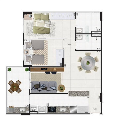 Imagem Apartamento com 2 Quartos à Venda, 70 m² em Vila Mirim - Praia Grande