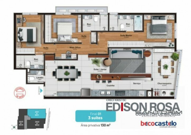 Imagem Apartamento com 3 Quartos à Venda, 112 m² em Estreito - Florianópolis