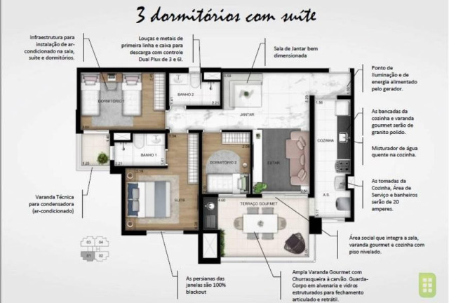 Imagem Apartamento com 3 Quartos à Venda, 87 m² em Vila Bastos - Santo André
