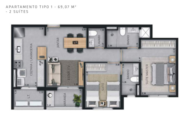 Imagem Imóvel com 2 Quartos à Venda, 69 m² em Jardim Botânico - Ribeirão Preto