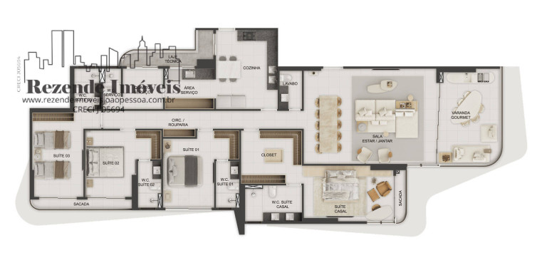 Imagem Apartamento com 4 Quartos à Venda, 215 m² em Altiplano Cabo Branco - João Pessoa