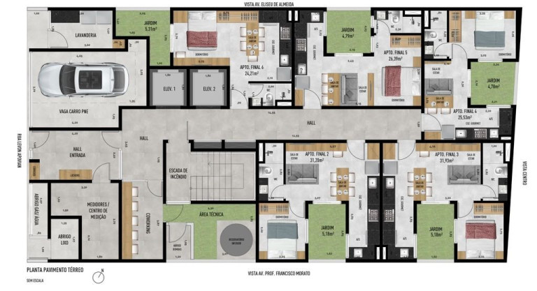 Imagem Apartamento com 1 Quarto à Venda, 25 m² em Jardim Trussardi - São Paulo