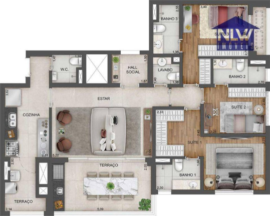 Apartamento com 3 Quartos à Venda, 122 m² em Vila Clementino - São Paulo