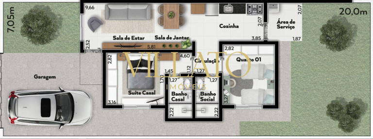 Imagem Casa com 2 Quartos à Venda, 64 m² em Parque Das Camélias - Goianira