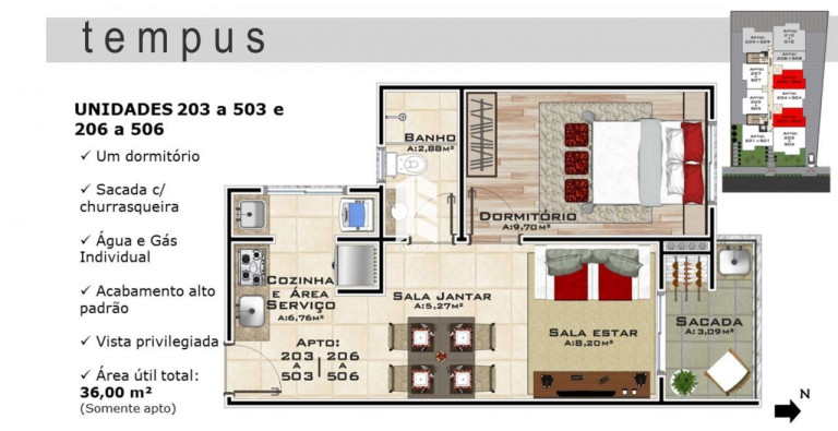 Imagem Apartamento com 1 Quarto à Venda, 36 m² em Camobi - Santa Maria