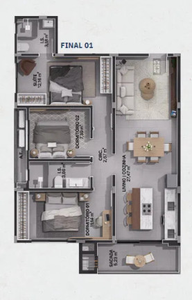 Imagem Apartamento com 1 Quarto à Venda, 70 m² em Gravatá - Navegantes