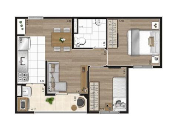 Imagem Apartamento com 2 Quartos à Venda, 42 m² em Vila Isa - São Paulo