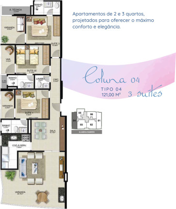 Imagem Apartamento com 3 Quartos à Venda, 112 m² em Enseada Azul - Guarapari
