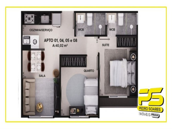 Imagem Apartamento com 2 Quartos à Venda, 40 m² em Cristo Redentor - João Pessoa Imagem Apartamento com 2 Quartos à Venda, 40 m² em Cristo Redentor - João Pessoa