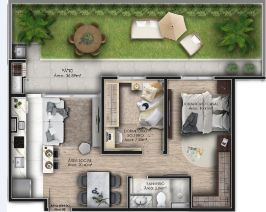 Imagem Apartamento com 2 Quartos à Venda, 50 m² em Nossa Senhora Do Rosário - Caxias Do Sul