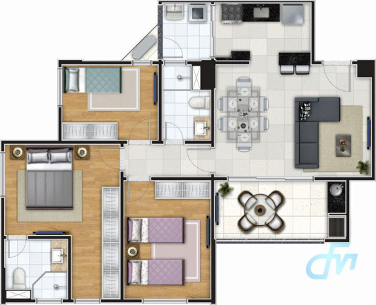 Imagem Apartamento com 2 Quartos à Venda, 64 m² em Loteamento Mogilar - Mogi Das Cruzes