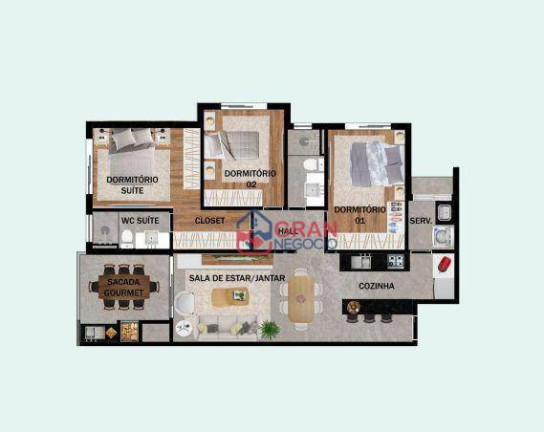 Imagem Apartamento com 3 Quartos à Venda, 84 m² em Boa Vista - Curitiba Imagem Apartamento com 3 Quartos à Venda, 84 m² em Boa Vista - Curitiba