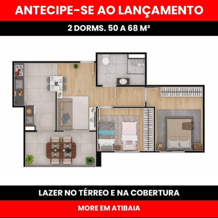 Imagem Apartamento com 2 Quartos à Venda, 68 m² em Parque Das Nações - Atibaia Imagem Apartamento com 2 Quartos à Venda, 68 m² em Parque Das Nações - Atibaia