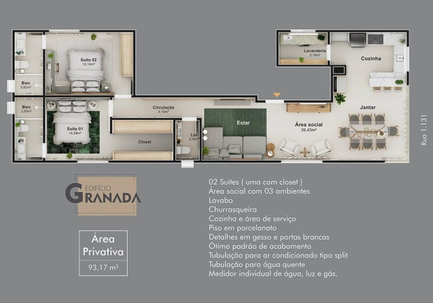 Apartamento com 2 Quartos à Venda, 93 m² em Centro - Balneário Camboriú