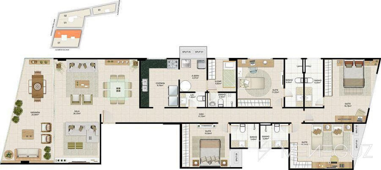 Imagem Apartamento com 4 Quartos à Venda, 200 m² em Enseada Azul - Guarapari Imagem Apartamento com 4 Quartos à Venda, 200 m² em Enseada Azul - Guarapari