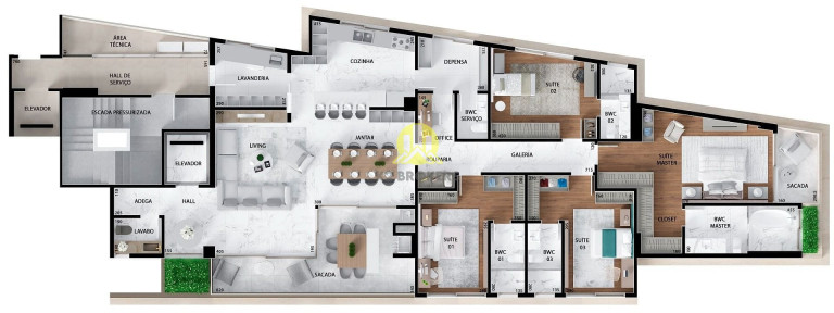 Imagem Apartamento com 4 Quartos à Venda, 239 m² em água Verde - Curitiba Imagem Apartamento com 4 Quartos à Venda, 239 m² em água Verde - Curitiba
