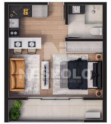 Imagem Apartamento com 1 Quarto à Venda, 34 m² em Centro - Itajai
