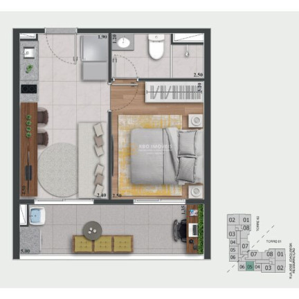 Imagem Apartamento com 1 Quarto à Venda, 33 m² em Presidente Altino - Osasco