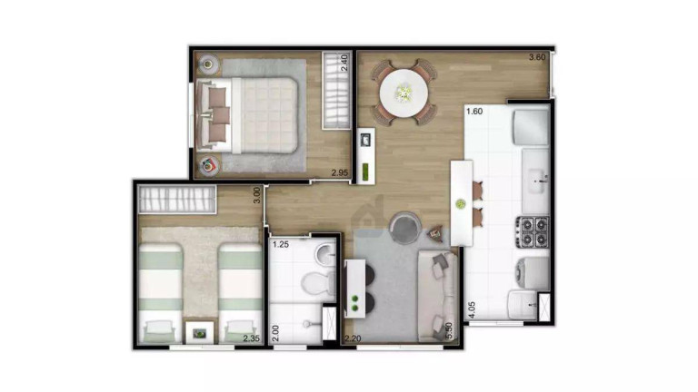 Imagem Apartamento com 2 Quartos à Venda, 41 m² em Condomínio Conquista Votorantim - Votorantim