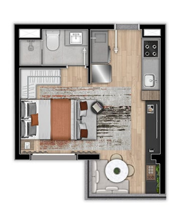 Imagem Apartamento com 2 Quartos à Venda, 40 m² em Brooklin Paulista - São Paulo Imagem Apartamento com 2 Quartos à Venda, 40 m² em Brooklin Paulista - São Paulo