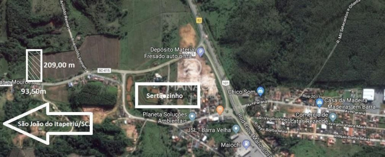 Terreno à Venda, 18.300 m² em Sertãozinho - Barra Velha