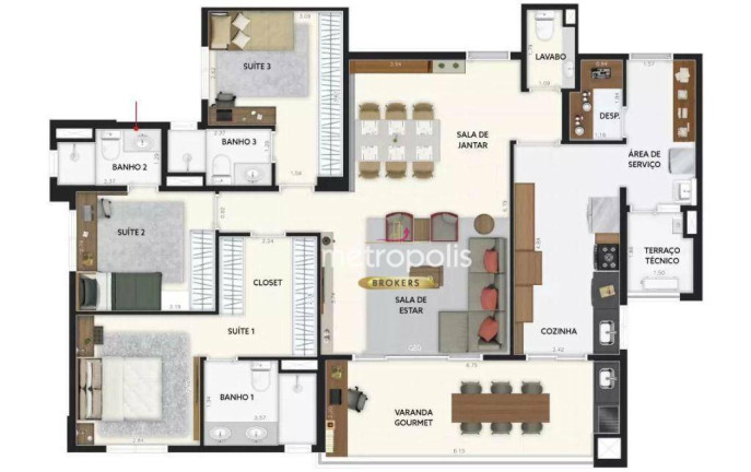 Imagem Apartamento com 3 Quartos à Venda, 135 m² em Vila Assunção - Santo André