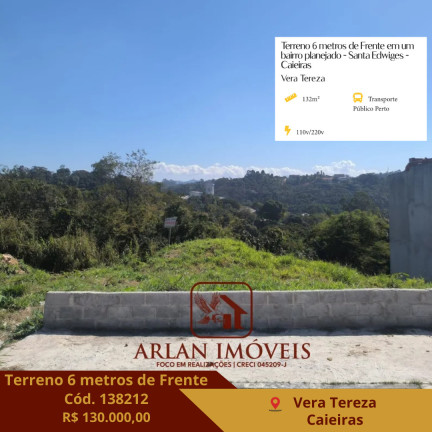 Imagem Terreno à Venda, 132 m² em Vera Tereza - Caieiras Imagem Terreno à Venda, 132 m² em Vera Tereza - Caieiras
