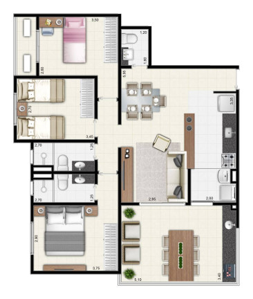 Imagem Apartamento com 3 Quartos à Venda, 103 m² em Vila Alzira - Guarujá Imagem Apartamento com 3 Quartos à Venda, 103 m² em Vila Alzira - Guarujá