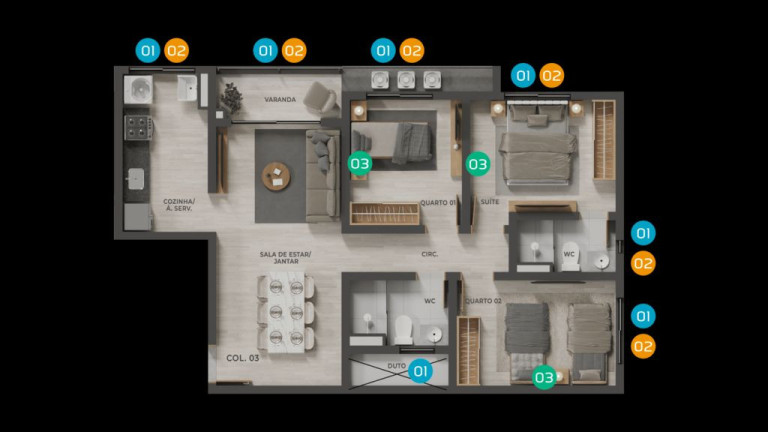 Imagem Apartamento com 2 Quartos à Venda, 57 m² em Aeroclube - João Pessoa