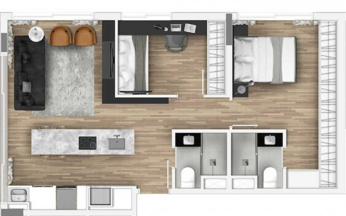 Imagem Apartamento com 2 Quartos à Venda, 64 m² em Menino Deus - Porto Alegre