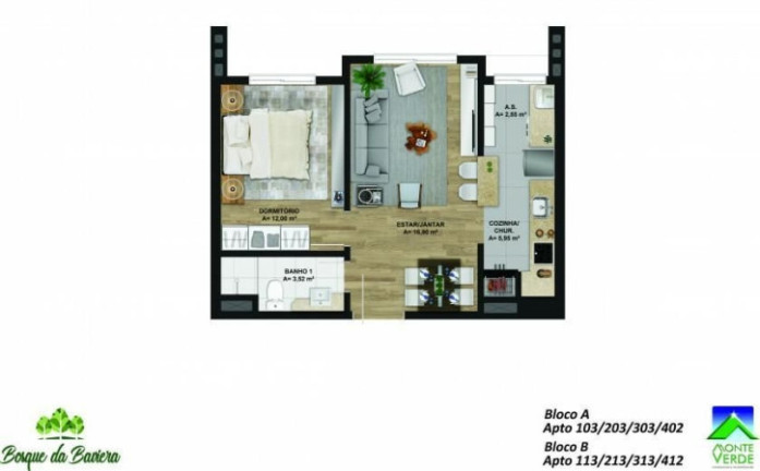 Imagem Apartamento com 1 Quarto à Venda, 62 m² em Bavária - Gramado